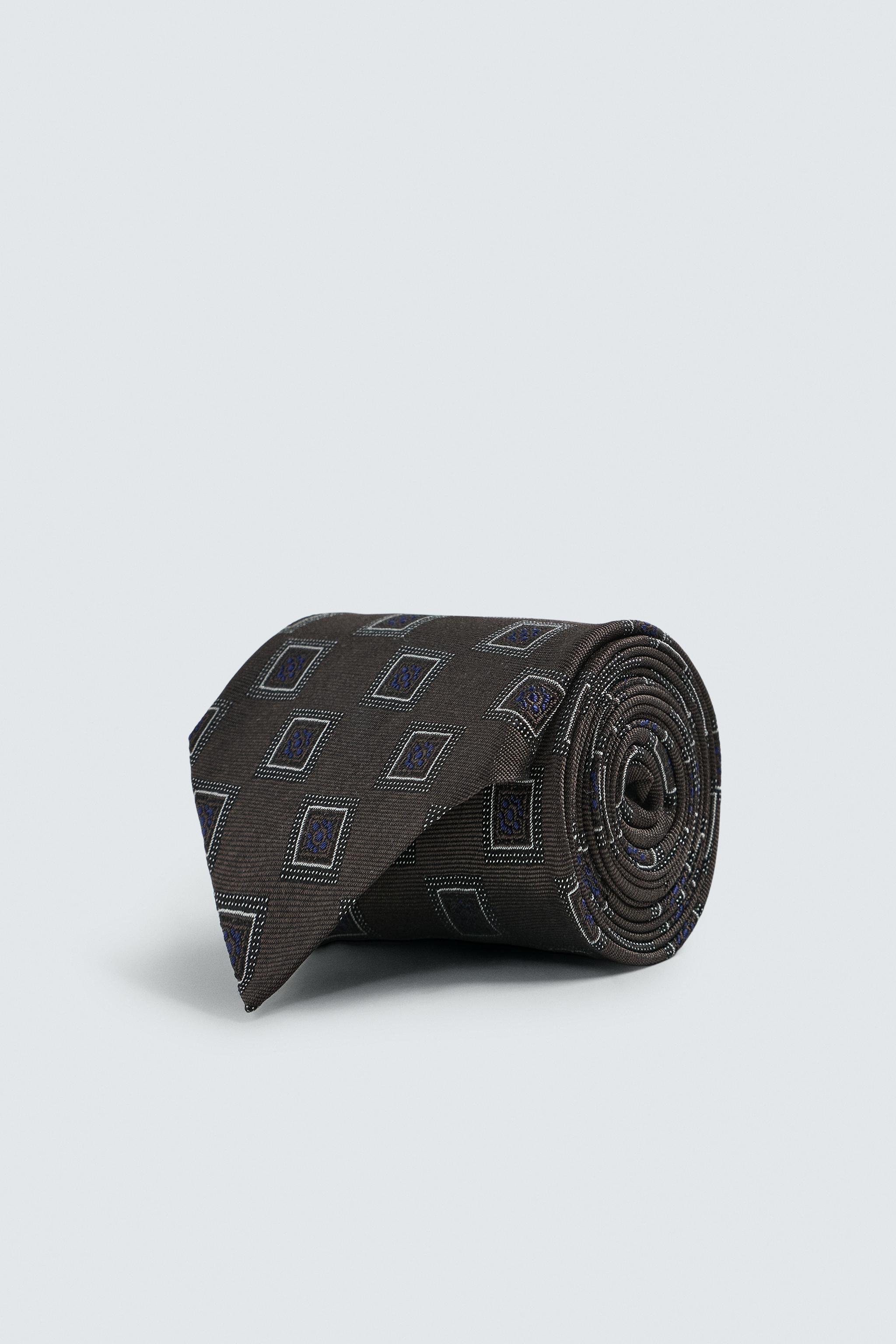 GEOMETRIC JACQUARD 100% SILK TIE